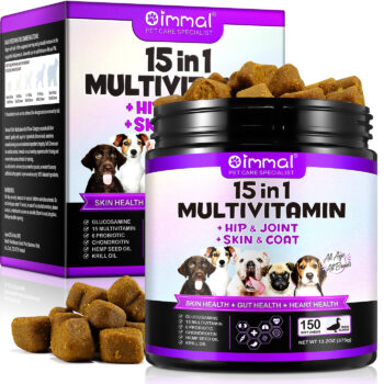 Oimmal Natural Pet Vitamins 15-in-1 Dogs Multivitamin Supplements Chews