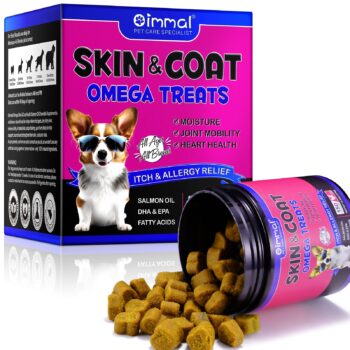 Oimmal 150pcs Dog Skin & Coat Omega Treats - Chicken Flavor 2Pack