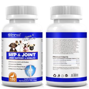 Oimmal Hip & Joint Supplement for Dogs / 180 Chewable Tablets / Duck Flavor - 2 Packs